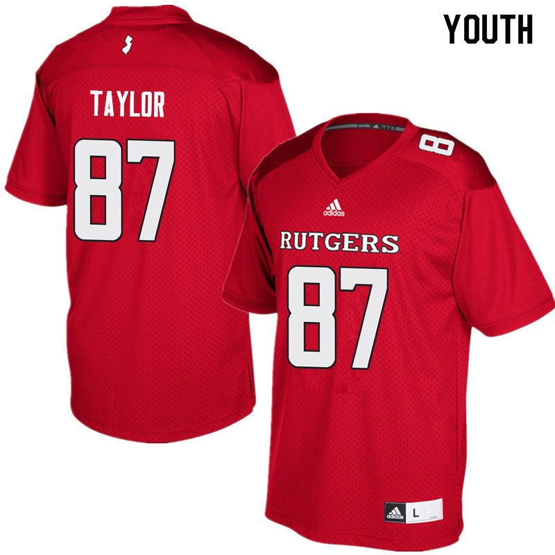 Youth #87 Prince Taylor Rutgers Scarlet Knights College Football Jerseys Sale-Red - Click Image to Close